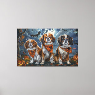 Tibetan Spaniel Halloween Spooky  Canvas Print