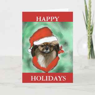 Tibetan Spaniel Holiday Card