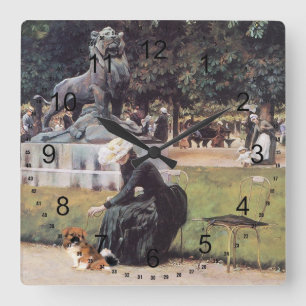 Tibetan Spaniel in the Park Square Wall Clock