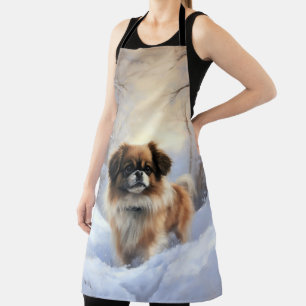 Tibetan Spaniel Let It Snow Christmas  Apron