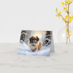 Tibetan Spaniel Let It Snow Christmas Card