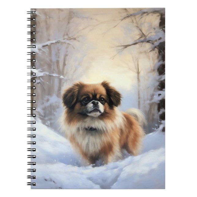 Tibetan Spaniel Let It Snow Christmas  Notebook (Front)