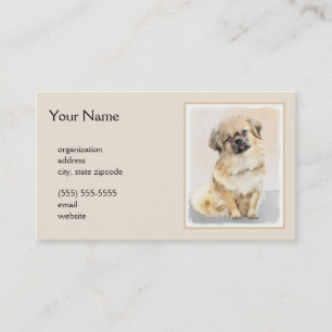 Tibetan Spaniel Painting - Cute Original Dog Art Business Card