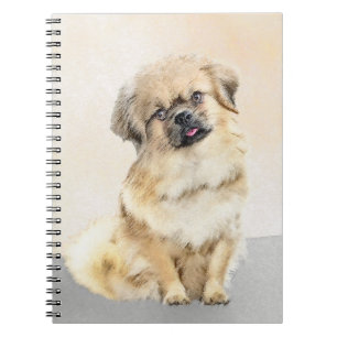 Tibetan Spaniel Painting - Cute Original Dog Art Notebook