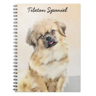 Tibetan Spaniel Painting - Cute Original Dog Art Notebook