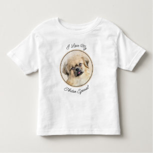 Tibetan Spaniel Painting - Cute Original Dog Art Toddler T-Shirt