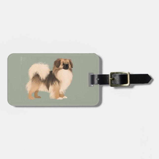 Tibetan Spaniel (Sable) Luggage Tag (Front Horizontal)