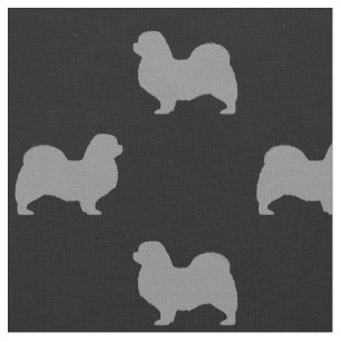 Tibetan Spaniel Silhouettes Pattern Fabric
