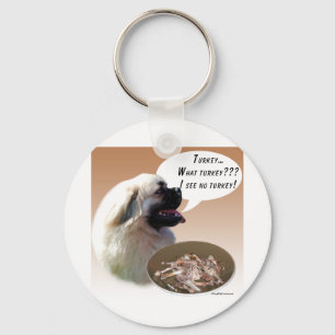 Tibetan Spaniel Turkey Key Ring