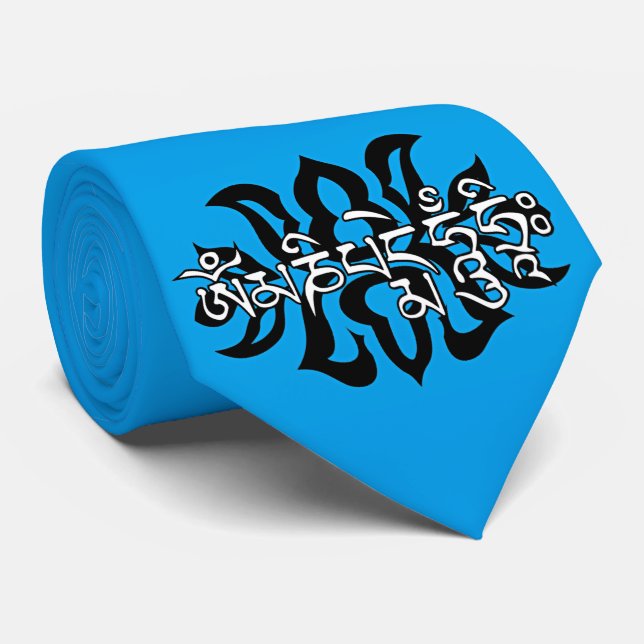 Tibetan Spiritual Gift for HIM/Om Ma Ni Pad Me Hum Tie (Rolled)