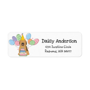 Tibetan Terrier Birthday Return Address Label