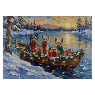 Tibetan Terrier Christmas Boat Holiday Cutting Board