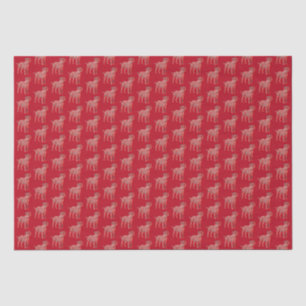 Tibetan Terrier Christmas Dog Silhouette Red Tissue Paper