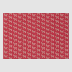 Tibetan Terrier Christmas Dog Silhouette Red Tissue Paper