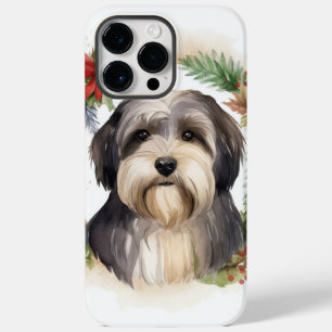 Tibetan Terrier Christmas Wreath Festive Pup  Case-Mate iPhone 14 Pro Max Case