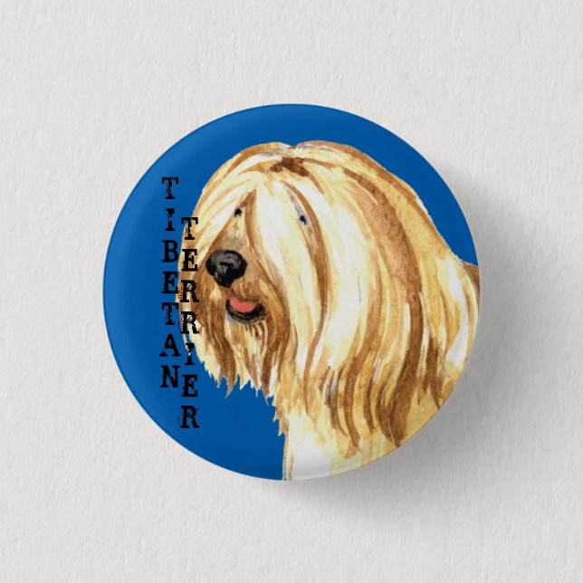 Tibetan Terrier Colour Block 3 Cm Round Badge (Front)