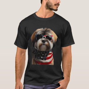 Tibetan Terrier Dog 4th Of July American Independe T-Shirt