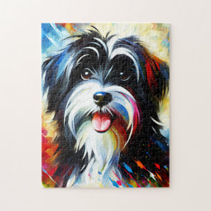 Tibetan Terrier Dog Acrylic Art Print Dog Lover Jigsaw Puzzle