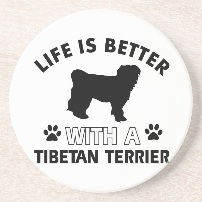 Tibetan Terrier dog breed designs Coaster (Front)