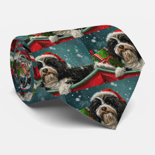 Tibetan Terrier Dog Christmas Festive Tie