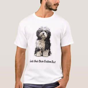 Tibetan Terrier Dog Create Your Own Custom Text T-Shirt