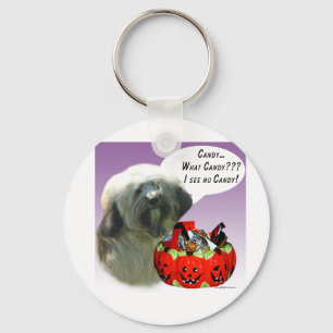 Tibetan Terrier Halloween Candy Key Ring
