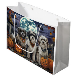 Tibetan Terrier Halloween Spooky Large Gift Bag