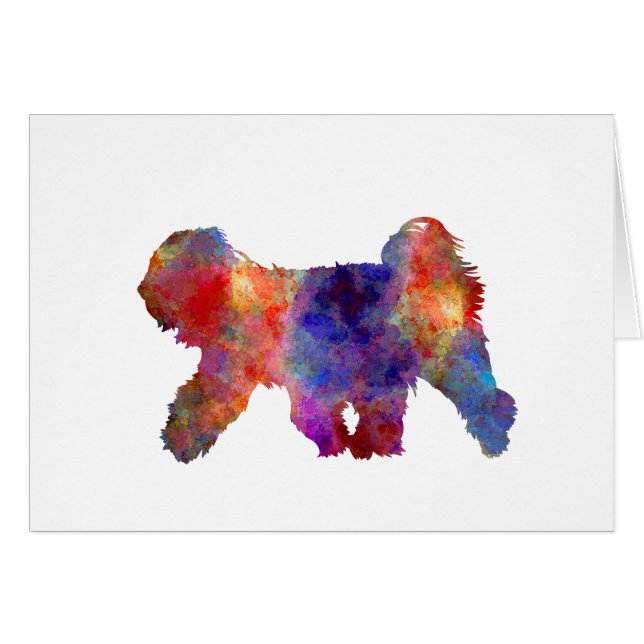 Tibetan Terrier in watercolor (Front Horizontal)