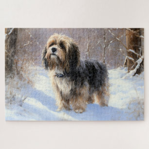 Tibetan Terrier Let It Snow Christmas Jigsaw Puzzle