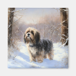 Tibetan Terrier Let It Snow Christmas Magnet