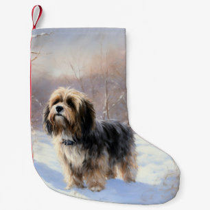 Tibetan Terrier Let It Snow Christmas  Small Christmas Stocking