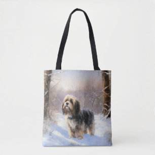 Tibetan Terrier Let It Snow Christmas Tote Bag