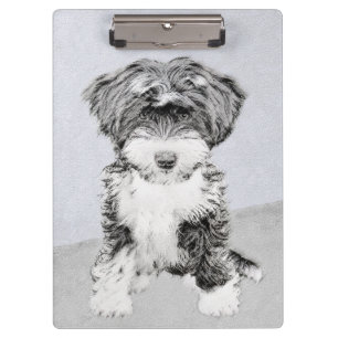 Tibetan Terrier Painting - Cute Original Dog Art Clipboard