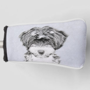 Tibetan Terrier Painting - Cute Original Dog Art Golf Head Cover