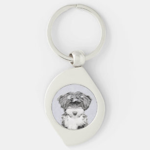 Tibetan Terrier Painting - Cute Original Dog Art Key Ring