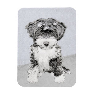 Tibetan Terrier Painting - Cute Original Dog Art Magnet