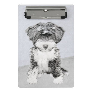 Tibetan Terrier Painting - Cute Original Dog Art Mini Clipboard
