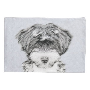 Tibetan Terrier Painting - Cute Original Dog Art Pillowcase