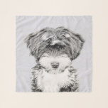 Tibetan Terrier Painting - Cute Original Dog Art Scarf<br><div class="desc">Tibetan Terrier dog portrait, original painting. We specialise in cute and funny original art. Buy this for yourself or as a great gift for your Tibetan Terrier loving friends. Be creative - click on CUSTOMIZE to add/remove/change text, resize the picture, change colours or anything else the customisation tool will allow!...</div>