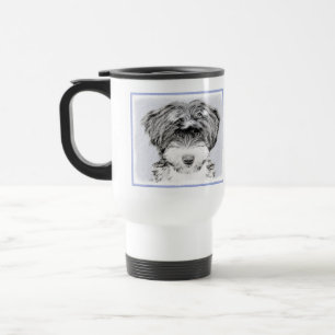 Tibetan Terrier Painting - Cute Original Dog Art Travel Mug