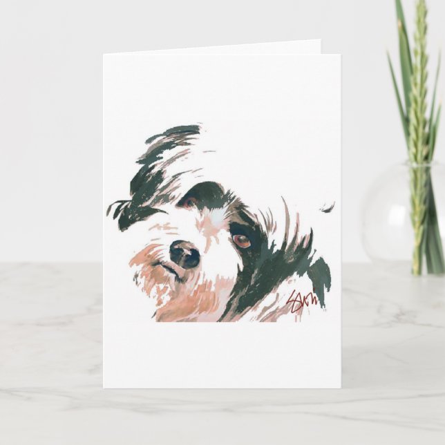 Tibetan Terrier portrait Card (Front)