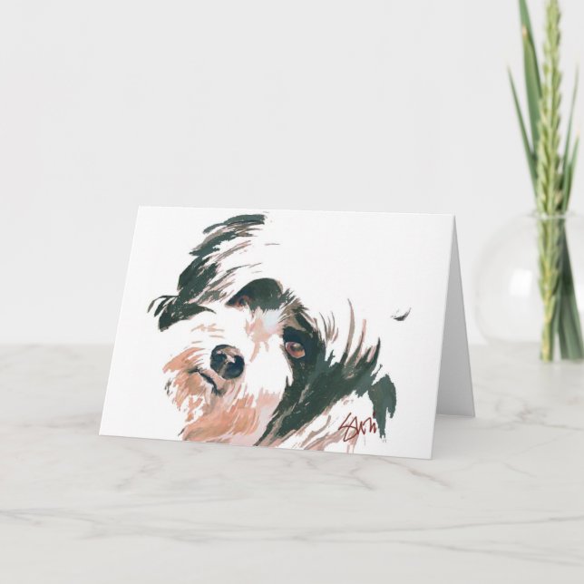 Tibetan Terrier portrait Card (Front)