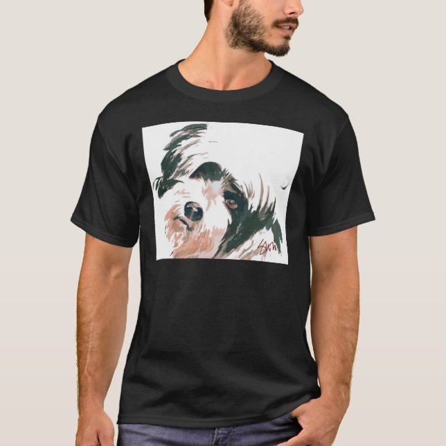 Tibetan Terrier portrait T-Shirt (Front)