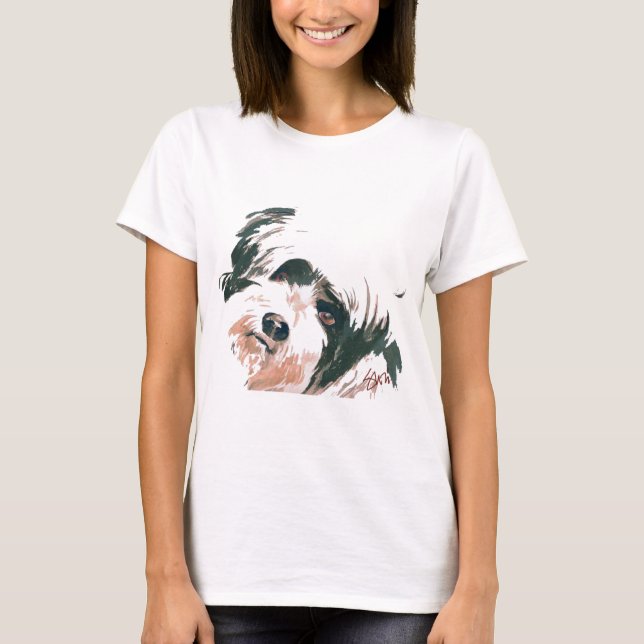 Tibetan Terrier portrait T-Shirt (Front)