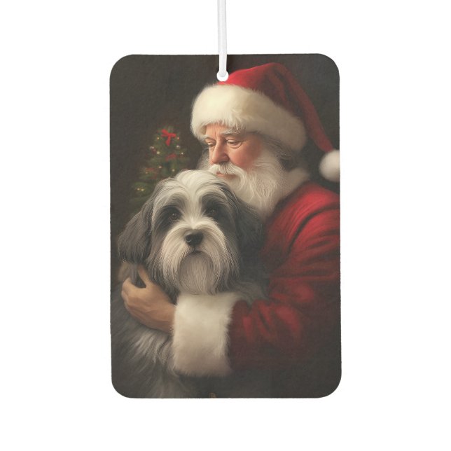 Tibetan Terrier Santa Claus Festive Christmas  Car Air Freshener (Front)