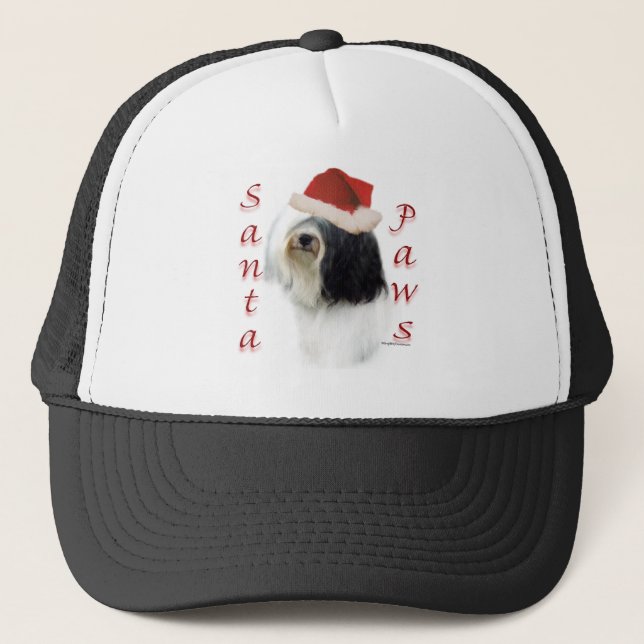 Tibetan Terrier Santa Paws Trucker Hat (Front)