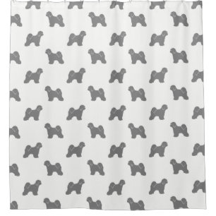 Tibetan Terrier Silhouettes Pattern Shower Curtain