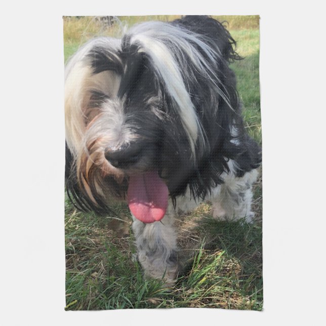 Tibetan Terrier Tea Towel (Vertical)