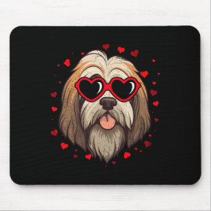 Tibetan Terrier Valentine Heart Cute Dog Lovers Mouse Pad
