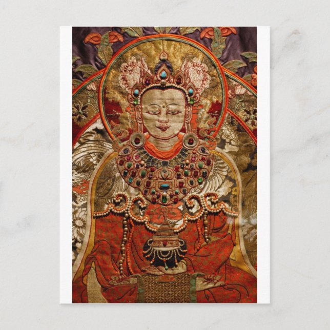 TIBETAN THANGKA ART WORK ON SILK POSTCARD (Front)